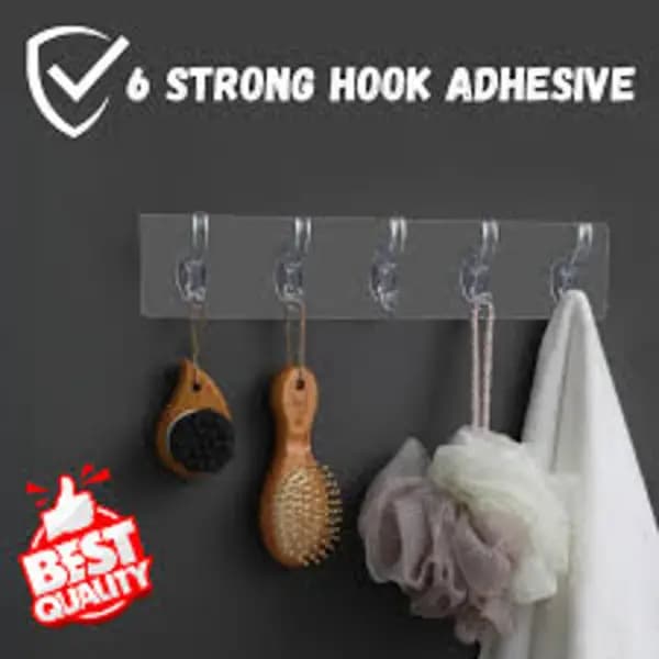 Modern Design Self-adhesive 6 Hook Strip