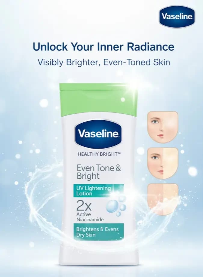 Vaseline Healthy Bright Even Tone & Bright UV Lightening Lotion.