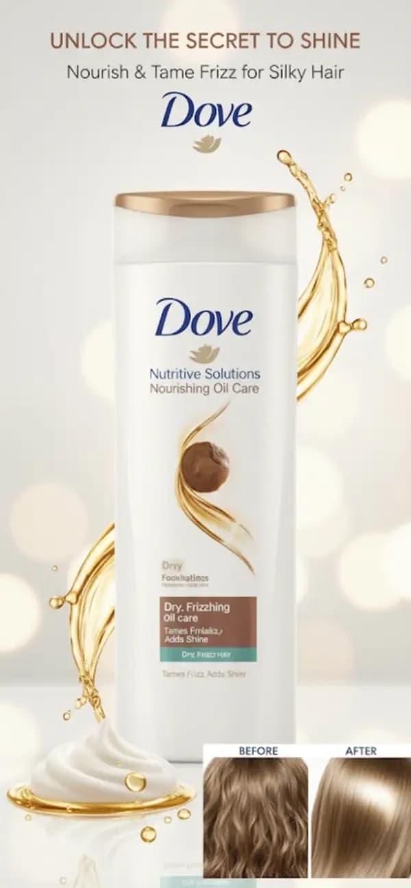 Dove Nutritive Solutions Nourishing Oil Care Dry Frizzing Oil Care Shampoo