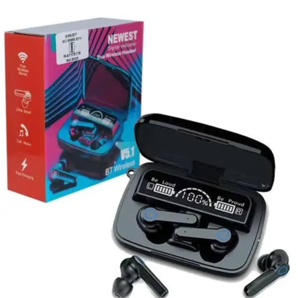 Original M19 Earbuds TWS Earphone Touch Control Digital Display Wireless Bluetooth 5.1 Headphones With Microphone and flashlight