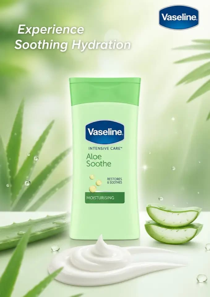 Vaseline Intensive Care Aloe Smooth Moisturizing Lotion.