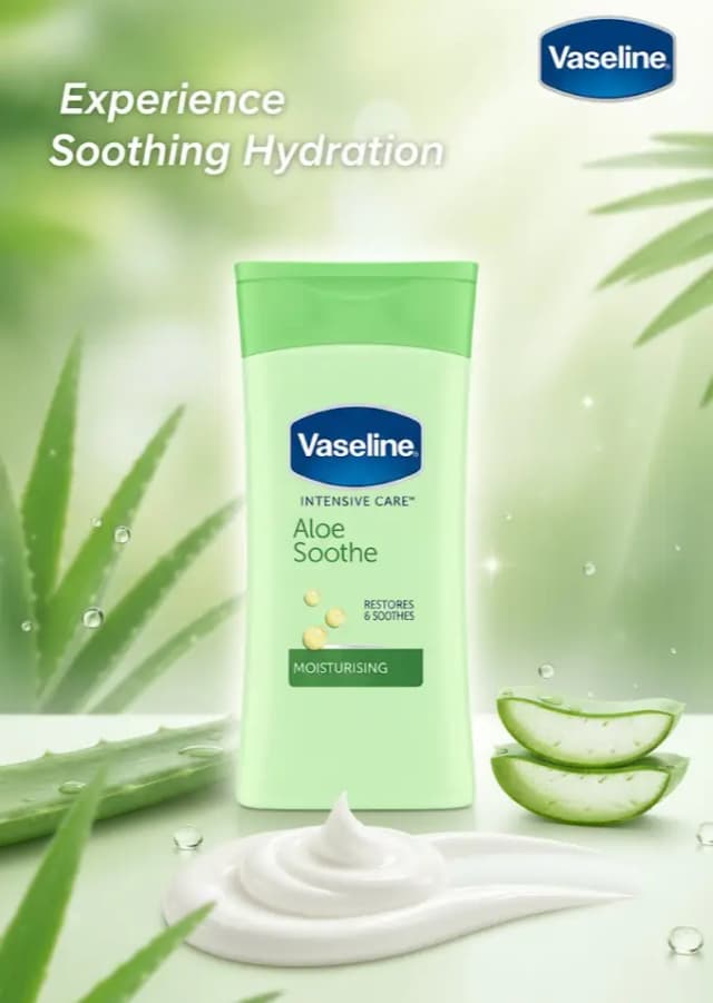 Vaseline Intensive Care Aloe Smooth Moisturizing Lotion.
