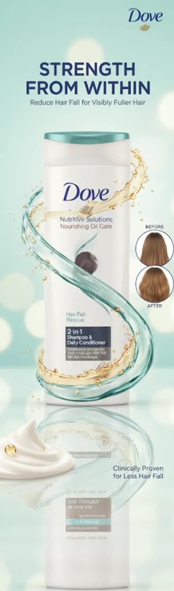Dove Nutritive Solutions Nourishing Oil Care Hair Fall Rescue 2-in-1 Shampoo